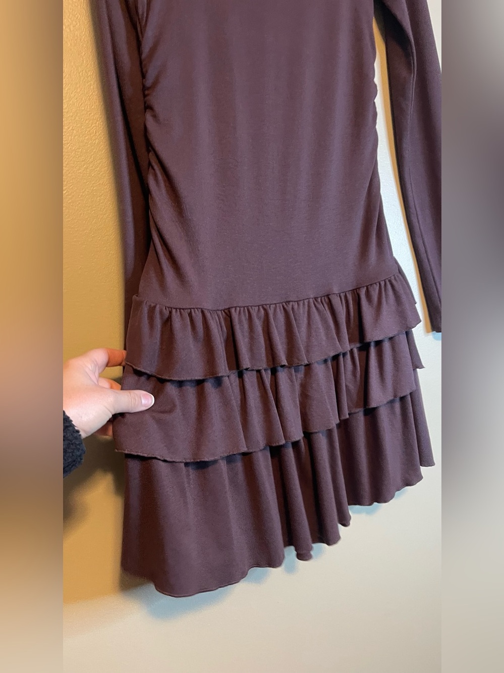 Free People Good Feels Ruffle Long-Sleeve Mini Dress - Picture 6 of 13